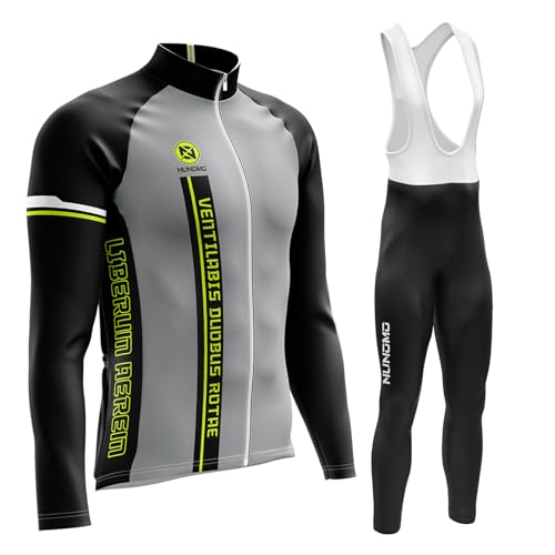 Hombre,Manga Larga Transpirable + Culottes Bici 9D Gel Equipos Conjunto Ciclismo Manténgase abrigado en invierno,Traje de Ropa de Bicicleta de Montaña MTB Ciclista (L,TYPE-7A)