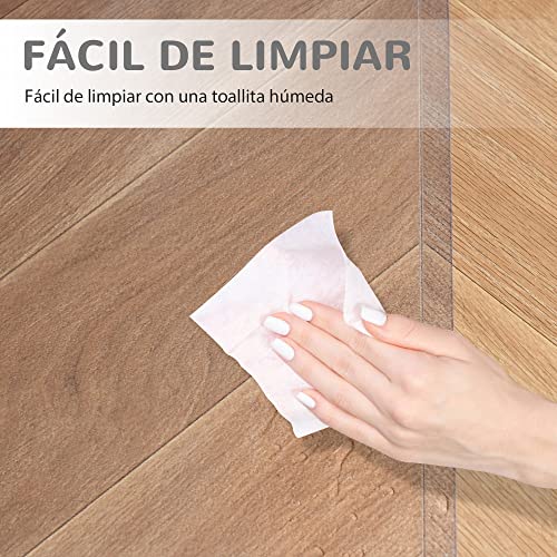 HOMCOM Alfombra Protectora para Silla de Oficina 90x120cm Protector Suelo Enmoquetado (Cuadrilongo, Sin Picos Antideslizantes)