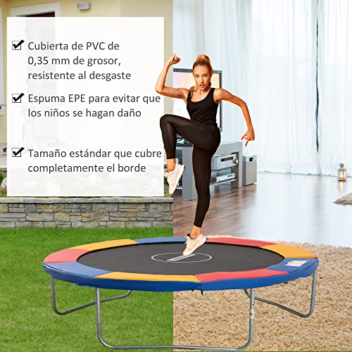 Homcom Cubierta de Proteccion Borde Cama elástica y Trampolines, diámetro ø 305, Color Colorido