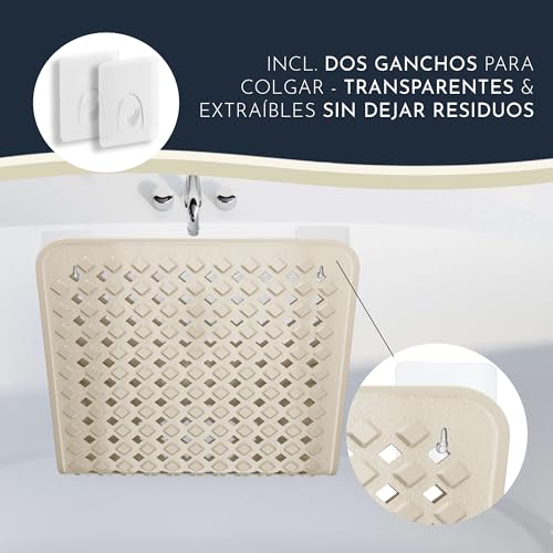 Homerella Alfombra de baño Antideslizante y Delicada con la Piel, 88x39cm, Incl. Ganchos | Esterilla de Tina sin BPA | Estera Resistente al Moho y Lavable a máquina | Alfombrilla de baño