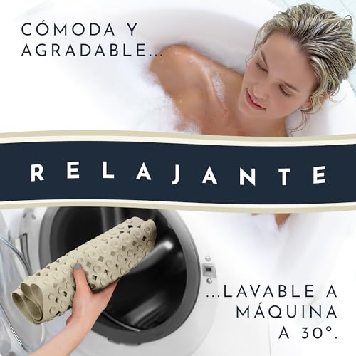 Homerella Alfombra de baño Antideslizante y Delicada con la Piel, 88x39cm, Incl. Ganchos | Esterilla de Tina sin BPA | Estera Resistente al Moho y Lavable a máquina | Alfombrilla de baño