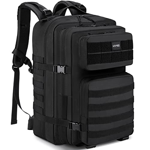 HOMIEE Mochila Táctica Militar 45L Gran capacidad MOLLE Crossfit Mochila Viaje Trekking Camping Senderismo Mochilas Gimnasio Fitness para 3 días Paquete de Asalto (Negro)