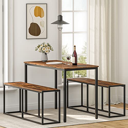 HOOBRO Banco, Taburete de Comedor, Banco de Cocina de 120 x 30 x 46.5 cm, Taburete de Desayuno de Estilo Industrial, Estructura Metálica, Adecuado para Cocina, Salón, Vestíbulo, Dormitorio EBF12CD01