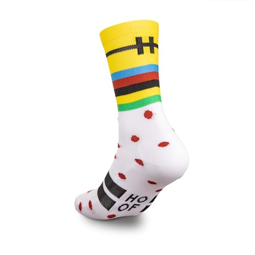 HOOF Calcetines de Deporte para Hombre y Mujer - Calcetines Divertidos para Ciclismo, Running, Trail, Senderismo y Crossfit - Ligeros, Transpirables y Antiampollas. (36-39, Tourmalet)