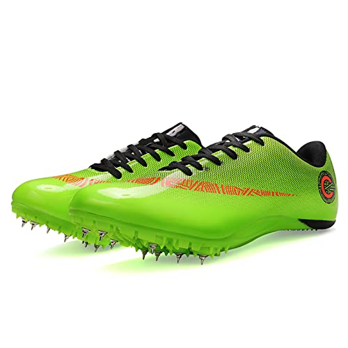 Hozuumo Zapatillas De Atletismo con Clavos, Zapatillas De Pista Y Campo para Hombre, Zapatillas para Carreras De Velocidad (Fluorescente, 41)