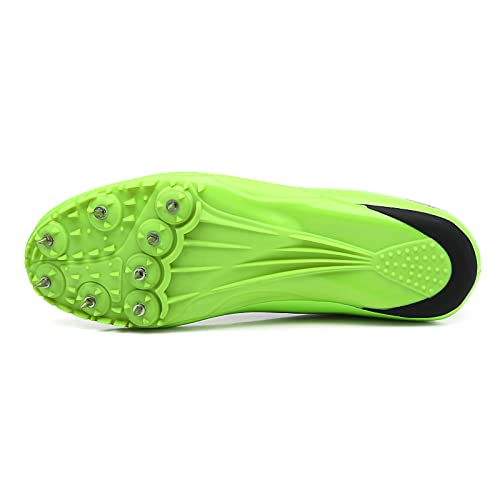 Hozuumo Zapatillas De Atletismo con Clavos, Zapatillas De Pista Y Campo para Hombre, Zapatillas para Carreras De Velocidad (Fluorescente, 41)