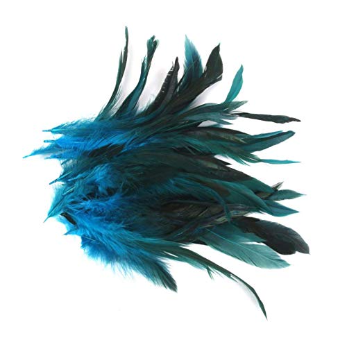 HPiano 100pcs Hermosas Plumas De Gallo Decoración Fringe,Decoración de Bodas, Manualidades,Hogar Bricolaje Artesanía 15-20cm (Color Azul Cielo)