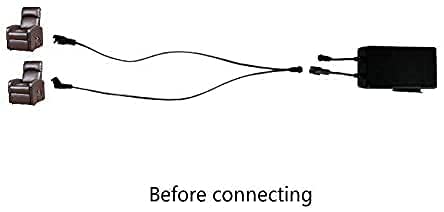 Huachuang Divisor Tipo Y/1 a 2 Cables de alimentación/1 convertidor de Cable de extensión Macho a 2 Hembra/1 Divisor Hembra a 2 cm CA/CC/Adecuado para Adaptador de sillón reclinable/batería de sillón