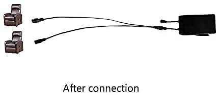 Huachuang Divisor Tipo Y/1 a 2 Cables de alimentación/1 convertidor de Cable de extensión Macho a 2 Hembra/1 Divisor Hembra a 2 cm CA/CC/Adecuado para Adaptador de sillón reclinable/batería de sillón