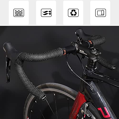 Hudhowks Agarre para Bicicleta,Manillar Bicicleta Carretera Que Absorbe los Golpes Comfort Gel Acolchado - Bike Handle Wraps Bar Tape para Bicicleta Carreras Carretera