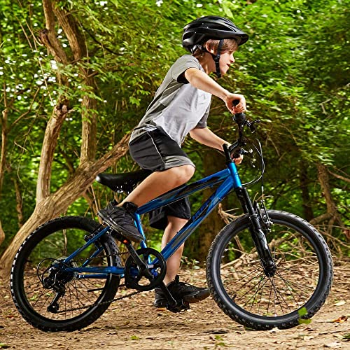 Huffy Blue Stone Mountain-Bicicleta de montaña, Color Azul, Unisex Juvenil, 20" (50,8 cm)