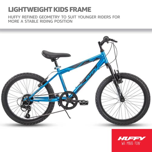 Huffy Blue Stone Mountain-Bicicleta de montaña, Color Azul, Unisex Juvenil, 20" (50,8 cm)