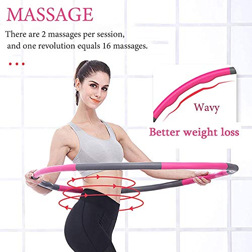 Hula Hoop ponderado Adulto Pérdida de Peso Ejercicio en casa Entrenador de Abdominales Chica del Hula Hoop 8 Secciones Interior Oficina Quemar Grasa 1KG Accesorios de Fitness Barato