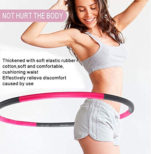 Hula Hoop ponderado Adulto Pérdida de Peso Ejercicio en casa Entrenador de Abdominales Chica del Hula Hoop 8 Secciones Interior Oficina Quemar Grasa 1KG Accesorios de Fitness Barato