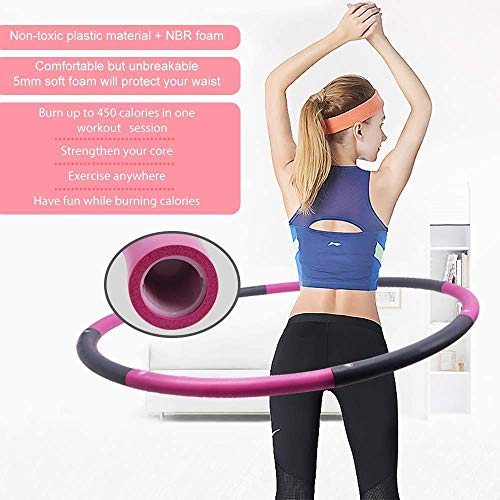 Hula Hoop ponderado Adulto Pérdida de Peso Ejercicio en casa Entrenador de Abdominales Chica del Hula Hoop 8 Secciones Interior Oficina Quemar Grasa 1KG Accesorios de Fitness Barato