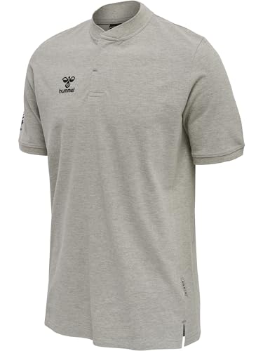 hummel hmlMOVE Grid Polo Camisa, Gris Naranja, XL para Hombre