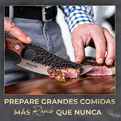 Huusk Cuchillo de Cocina Perfecto Para Cortar, Deshuesar y Picar. Cuchillo Japonés Perfecto Equilibrio y Control