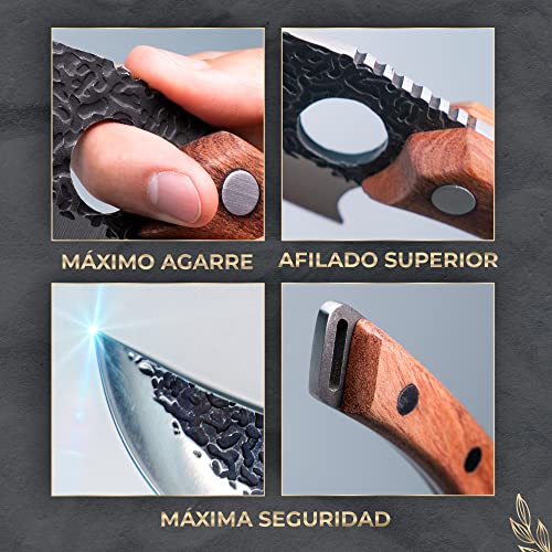 Huusk Cuchillo de Cocina Perfecto Para Cortar, Deshuesar y Picar. Cuchillo Japonés Perfecto Equilibrio y Control