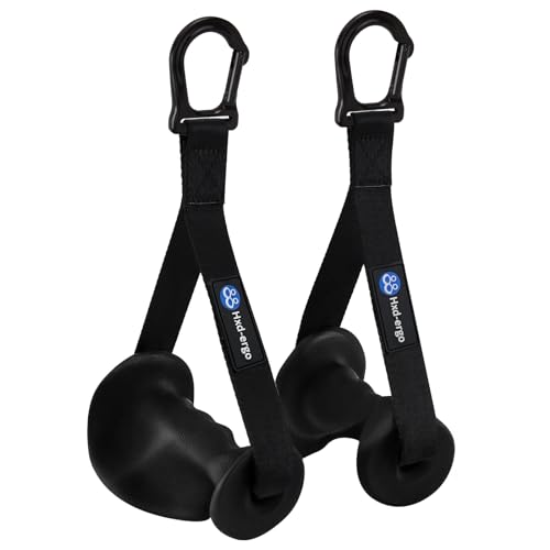 HXD-ERGO 2 asas ergonómicas con una sola mano, para bandas de resistencia, asas de gimnasio, con anilla en D, ideal para entrenamiento de fuerza (anillo D de alto rendimiento)