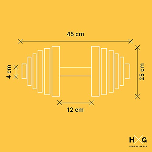 HxG. Mancuerna ajustable individual de 5 a 40 kg, ideal para fitness y ginmasio en casa con peso de rápido ajuste.