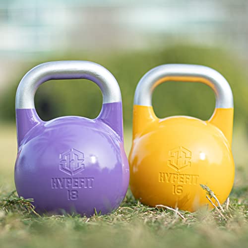 HYPEFIT Kettlebell 16 Kg de Competición | Pesa Rusa Kettlebell de 4 Kg a 32 Kg | Ideal para Fisicoculturismo | Pesas para Crossfit - Entrenamientos de Fuerza Musculatura y Core