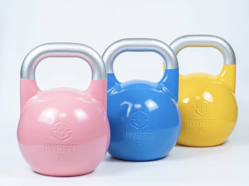 HYPEFIT Kettlebell 16 Kg de Competición | Pesa Rusa Kettlebell de 4 Kg a 32 Kg | Ideal para Fisicoculturismo | Pesas para Crossfit - Entrenamientos de Fuerza Musculatura y Core