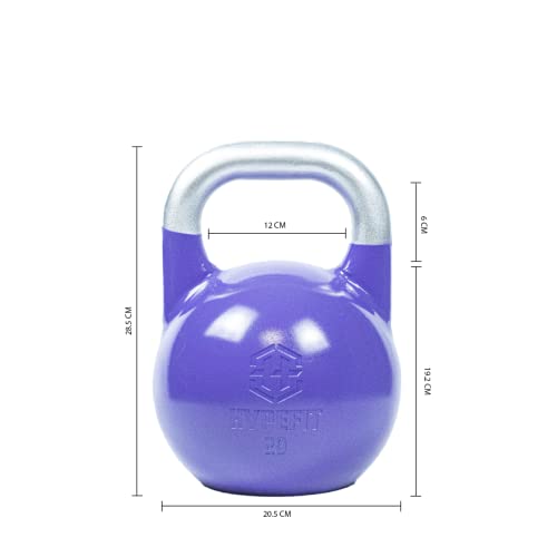 HYPEFIT Kettlebell 20 Kg de Competición | Pesa Rusa Kettlebell de 4 Kg a 32 Kg | Ideal para Fisicoculturismo | Pesas para Crossfit - Entrenamientos de Fuerza Musculatura y Core