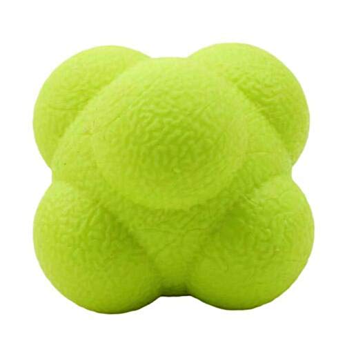 Hzb821zhup pelota hexagonal de reacción sensible bola de entrenamiento de velocidad Fitness Sport Reflex Habilidades Unpredecible Reacción Ball, color amarillo, tamaño talla única