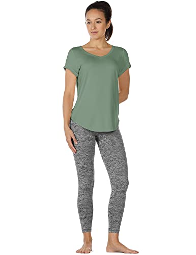 icyzone Camiseta de Yoga Deportiva de Suelta Transpirable de Manga Corta de Espalda Abierta para Mujer,Pack de 2 -S-