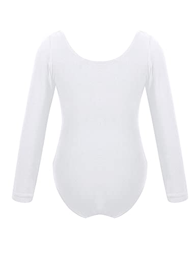 IEFIEL Maillot de Danza Ballet Para Niña Maillot de Gimnasia Ritmica Body de Danza Clásica Disfraz de Bailarina Niña Ropa Ballet Niña Blanco 12 años