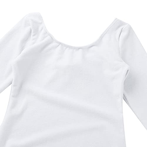 IEFIEL Maillot de Danza Ballet Para Niña Maillot de Gimnasia Ritmica Body de Danza Clásica Disfraz de Bailarina Niña Ropa Ballet Niña Blanco 12 años