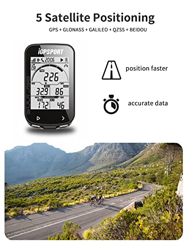 iGPSPORT BSC100S GPS Computadora de Bicicleta Ciclocomputador 40 Horas de 2,6" Retroiluminada Autonomía Pantalla Sensor Ant+/BLE5.0，IPX7