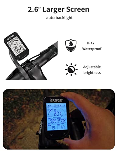 iGPSPORT BSC100S GPS Computadora de Bicicleta Ciclocomputador 40 Horas de 2,6" Retroiluminada Autonomía Pantalla Sensor Ant+/BLE5.0，IPX7