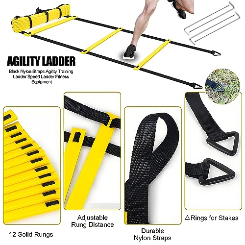 IIRC Agility Ladder - Escalera de Entrenamiento de fútbol, Kit Entrenamiento Velocidad, Fútbol Trainer Agilidad de fútbol,Escalera de Agilidad,Accesorios de Entrenamiento