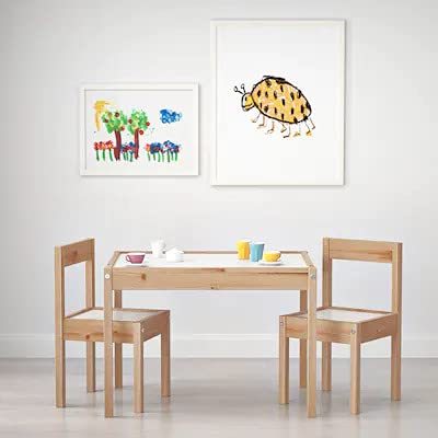 IKEA LATT - Mesa infantil con 2 sillas, color blanco y pino