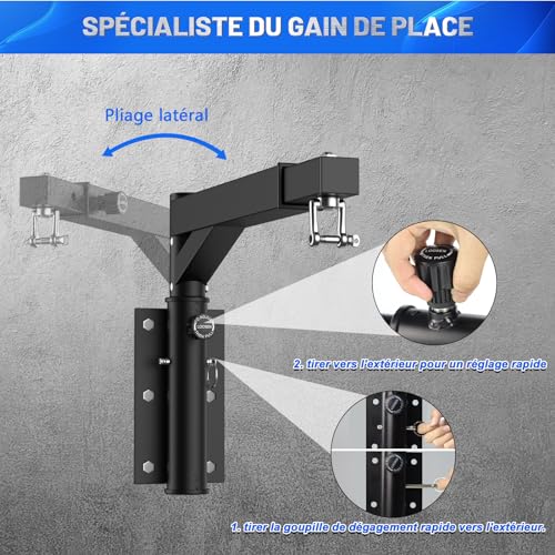 IMAYCC Soporte Saco Boxeo Pared, Soporte de Pared Bidireccional Ajustable para Saco de Boxeo, Heavy Duty Soporte Saco Boxeo, para Boxeo En Casa, Boxing Bag, Sacos De Boxeo para Adultos, Etc.