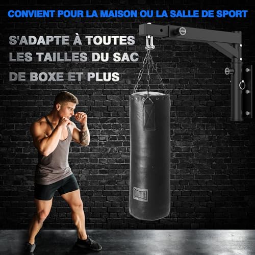 IMAYCC Soporte Saco Boxeo Pared, Soporte de Pared Bidireccional Ajustable para Saco de Boxeo, Heavy Duty Soporte Saco Boxeo, para Boxeo En Casa, Boxing Bag, Sacos De Boxeo para Adultos, Etc.