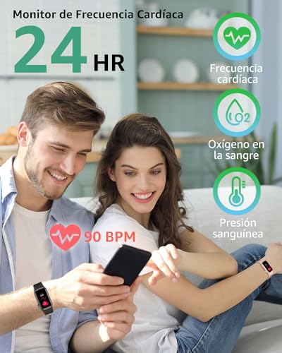 IMFRCHCS Reloj Inteligente Mujer Hombre, 1.47''Smartwatch con Oxímetro de Pulso (SpO2) Pulsómetro Sueño Podómetro, 137 Modos Fitness Deportivos, Impermeable IP68 Pulsera Actividad para Android iOS