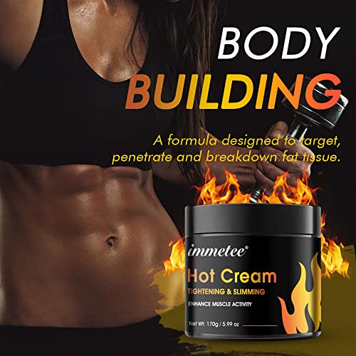 immetee Crema Quema Grasa Abdominal,Crema Reductora Abdomen Mujer Hombre,Potenciador de Entrenamiento para Moldear Cintura, Abdomen y Gluteos,Hot Cream,crema anticelulitica.170g