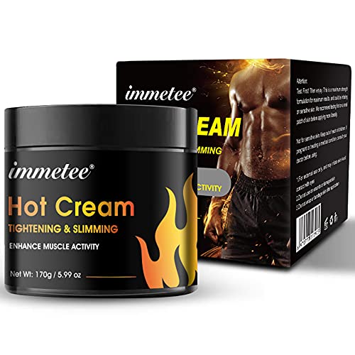 immetee Crema Quema Grasa Abdominal,Crema Reductora Abdomen Mujer Hombre,Potenciador de Entrenamiento para Moldear Cintura, Abdomen y Gluteos,Hot Cream,crema anticelulitica.170g