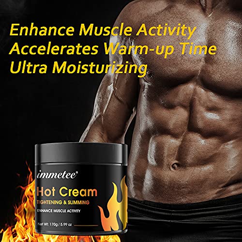 immetee Crema Quema Grasa Abdominal,Crema Reductora Abdomen Mujer Hombre,Potenciador de Entrenamiento para Moldear Cintura, Abdomen y Gluteos,Hot Cream,crema anticelulitica.170g