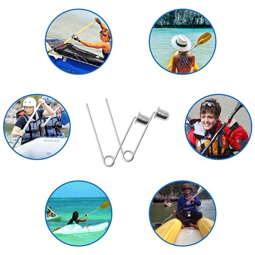 INCREWAY Clips para poste de tienda de campaña, 8 clips de resorte de remo de kayak, clips de resorte de acero al carbono para camping, kayak, remo, tienda de campaña, botón de 8 mm