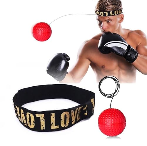 INF Cinta para la Cabeza con Bola de Reflejos, Bola de Lucha con Cinta para la Cabeza para Entrenamiento de Boxeo, Boxeo con Cinta para la Cabeza, Entrenamiento de Reflejos,