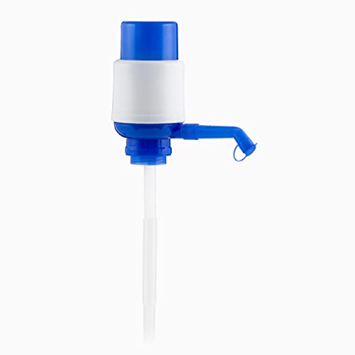 InnovaGoods Dispensador de Agua Universal, Dosificador Manual para Garrafas, Botellones, Barriles, Compatible para Botellas de 2,5/5/6,5/8 y 10L, con Adaptador de 3,8 y 4,8cm antigoteo. Blanco-Azul