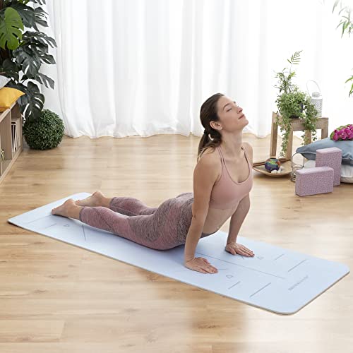 InnovaGoods esterilla pilates, yoga mat incluye lineas de posición corporal y correa stretch fácil transporte, ideal para realizar deporte en casa esterilla yoga antideslizante, TPE ecologico