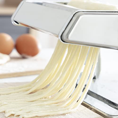 InnovaGoods® maquina para pasta, maquina para pasta acero inoxidable, maquina para pasta fresca, 3 tipos de pasta espaguetis, tallarines y lasaña, multifunción amasar y cortar, facil de limpiar