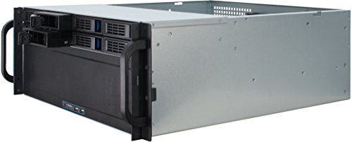 Inter-Tech 4U-4408 Estante Negro, Plata - Caja de Ordenador (Estante, Servidor, Acero, Negro, Plata, ATX,EATX,EEB,Mini-ITX,uATX, 4U)