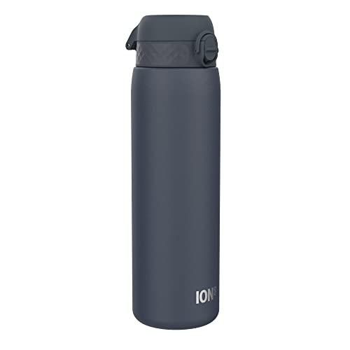 Ion8 Botella Térmica 1 Litro, 920 ml, a Prueba de Fugas, Fácil de Abrir, Cerradura Segura, Asa de Transporte, Aptas para Lavavajillas, Acero Inoxidable, Ideal para Deportes y Yoga, Azul Marino