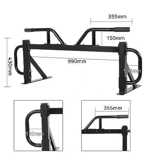 ISE Barra de tracción multifuncional para montaje en pared, distancia ajustable de las manijas de ejercicio, segura/estable carga 200 kg, marco de puerta de barra de tracción pull up Bar SY-1801