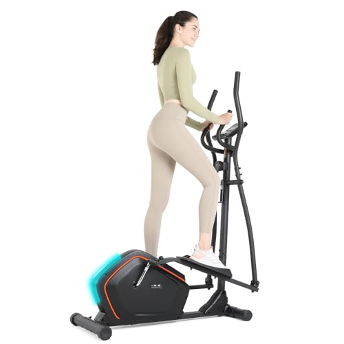 ISE Bicicleta elíptica de Calidad con Consola y Soporte de 8 Niveles de Resistencia, ergómetro, Bicicleta estática, SY-9906